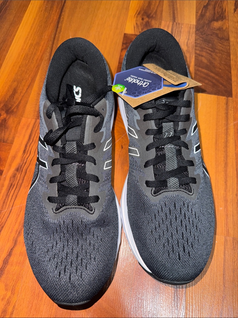 New ASICS women’s  Black and Gray Lace-Up tennisGT-1000 FlyteFoam 12 Shoes